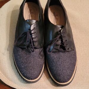 Clarks Black and Gray Flats Versatile Loafers